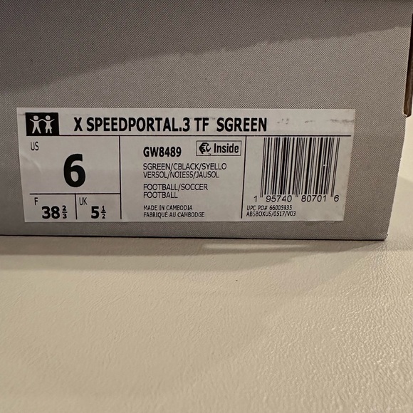 Adidas Soccer Cleats X SpeedPortal.3 Junior Turf Shoes Green Size 6 - Picture 9 of 9